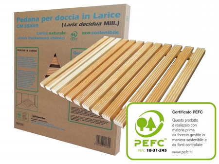 Larch wood footboard 55x69 sustainable PEFC Certified